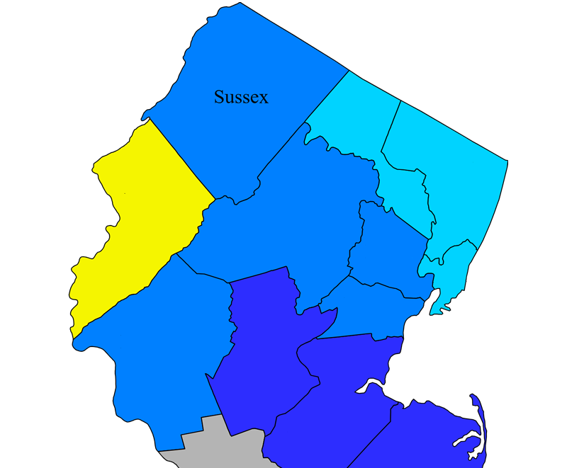 Sussex county NJ map